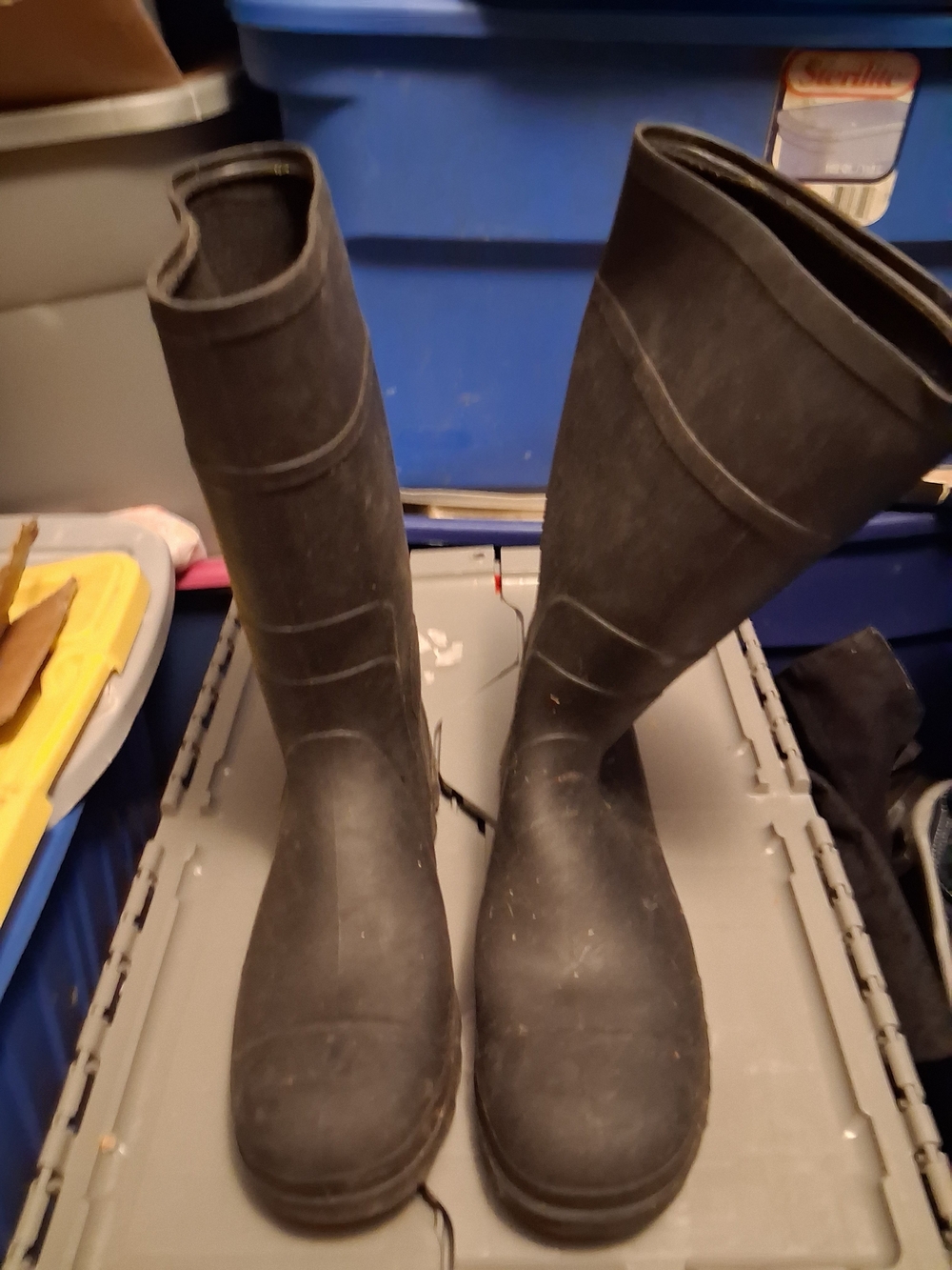 Steel Toe Slip-Resistant Black Work Rain Boots